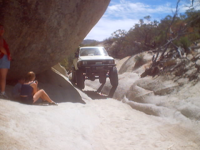 Dave in his new 4runner coming through Bagby's rock